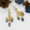 18K Yellow Gold Gold Blue Sapphire Earrings for women image 5