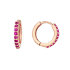 18K Rose Gold Pink Gold Ruby Earrings for women image 5