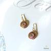 18K Yellow Gold Gold Blue Sapphire,Ruby Earrings for women image 5