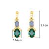 18K Yellow Gold Gold Opal,Emerald Earrings for women image 5