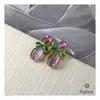 18K Yellow Gold Gold Pink Sapphire,Amethyst,Emerald Earrings for women image 5