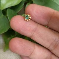 22K Yellow Gold Gold Emerald Nosepins for women image 5