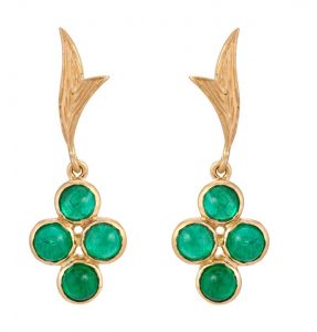 Emerald and Gold Earrings
