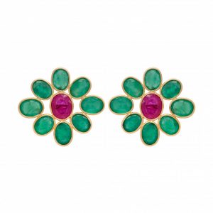  Emerald and Ruby Stud 