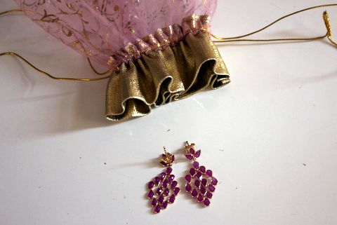 Ruby Earrings in Gold