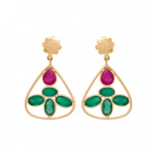 Emerald Ruby Dainty Earrings
