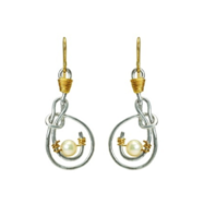 Pearl Gold Silver Earrings