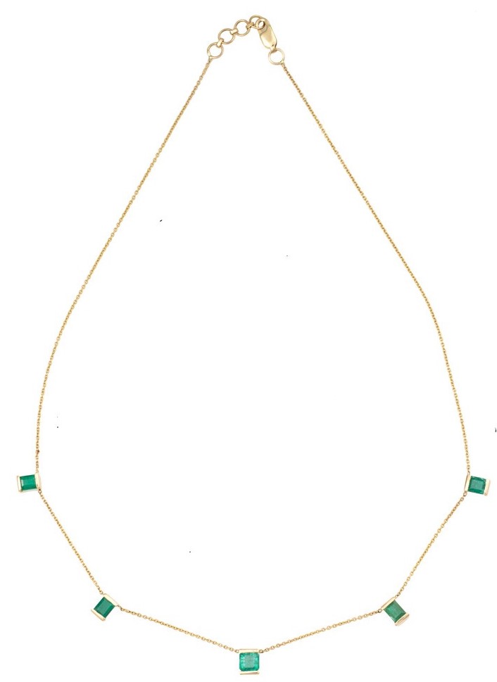 Emerald Yellow Gold Necklace