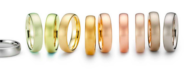 Different Colours Gold Rings